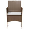 thumbnail image 2 of vidaXL 3 Piece Garden Dining Set Poly Rattan Brown, 2 of 4