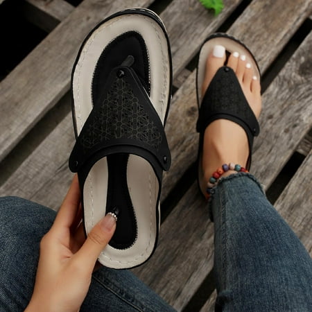 

Orthopedic Sandals for Women Clearance Ladies Comfy Orthotic Flip Flops Post Thong Slippers Summer Flat Roman Sandals Bunion Support Open Toe Breathable Beach Shoes