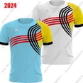 thumbnail image 2 of Camiseta de la selección nacional de Bélgica 2024, camiseta con estampado 3D azul belga, ropa informal de verano para hombre para correr y entrenar, 2 of 4