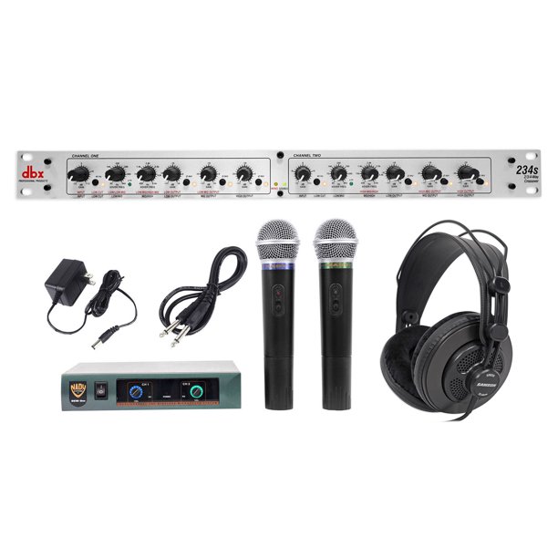 DBX 234S Stereo 2/3 Way/Mono 4-Way 2 Ch. Crossover+Nady Wireless Mics
