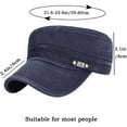 thumbnail image 7 of Unisex Cadet Army Cap Adjustable Flat Top Cap Washed Cotton Military Hat Baseball Cap, 7 of 7