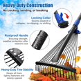 thumbnail image 3 of Garden Rake, 53" Long Adjustable Leaf Rake with Expandable Head from 9.5 to 17 inch,Collapsible Lawn Rakes with Adjustable Splicin, 3 of 8