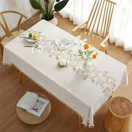 

UMMH Style Linen Tablecloth With Tassel Waterproof Oilproof Thick Rectangular Wedding Dining Table Cover Tea Table Cloth