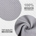 thumbnail image 2 of decorUhome 100% Cotton Waffle Weave Kitchen Towels, 4 Pack - 13 x 28 Inches, Super Soft Absorbent Quick Drying Dish Towels, Light Grey, 2 of 7