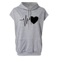 thumbnail image 4 of WEIYLL Womens Tops Plus Size Loose Letter Print Hooded Sweat Short Sleeve Grey Blouse Sizes M, 4 of 7