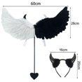 thumbnail image 2 of Disfraz de diablo blanco y negro, alas de plumas de ángel, disfraz de alas de ángel, alas de demonio con cuernos de diablo rojo, alas de ángel con plumas, para fiesta de carnaval de Halloween, 2 of 5