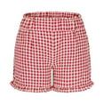 thumbnail image 6 of hotojiny Women Plaid Boxer Shorts Cute Cozy Summer Ruffle Hem Pajama Bottoms Lounge Elastic Waist Pj Shorts Sleepwear, 6 of 6