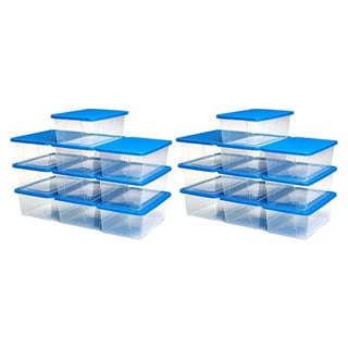 Homz Snaplock 6 qt Stackable Plastic Storage Container & Lid, Blue(10 Pack)