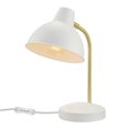 thumbnail image 2 of Globe Electric 15" Matte White Desk Lamp with Matte Gold Arm and Pivoting Shade, Modern Style, 2 of 6