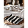 thumbnail image 6 of Black Beige Striped Cloth Napkins Set of 6 Reusable Dinner Napkins, Vintage Geometric Line Simple Cocktail Napkin Washable Table Napkins for Wedding/Holiday Party/Baby Shower 20"x20", 6 of 7