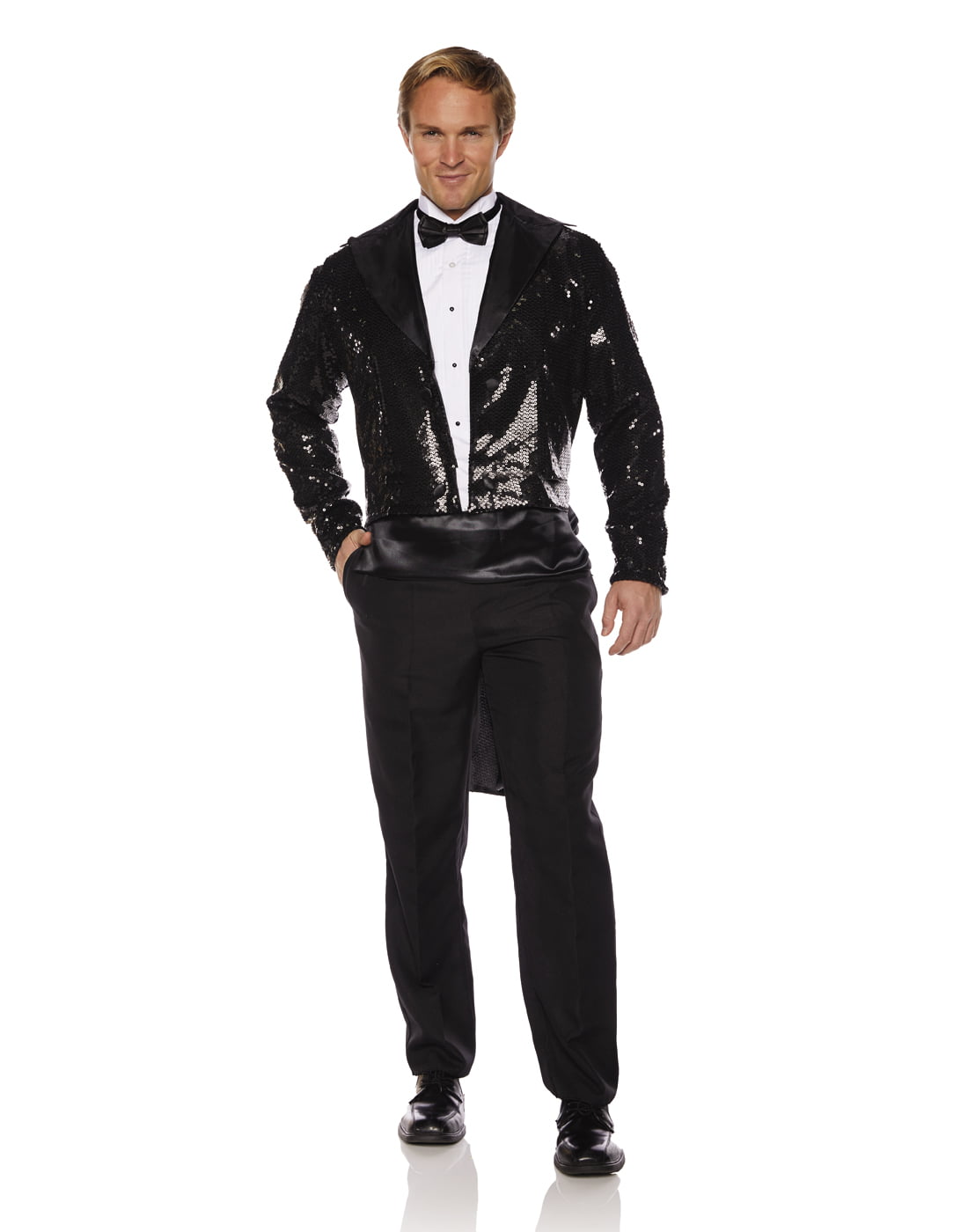 Black Sequin with Coat Tail Men's Adult Halloween Costume - Walmart.com