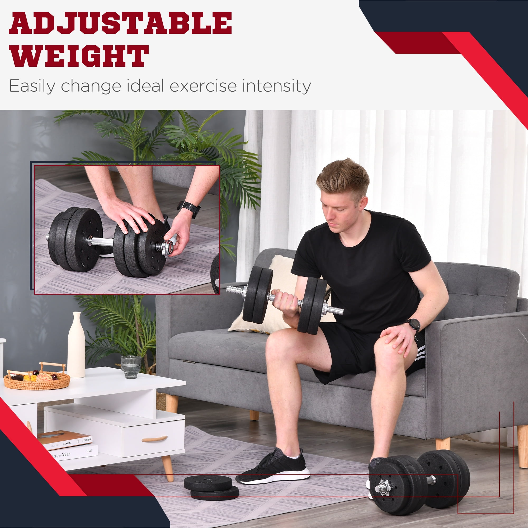Set D'haltères Réglables 66 Lb - 4 Modes, Home Gym, Musculation (neuf)