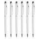 thumbnail image 1 of Uxcell 6Pcs Bolígrafo de Metal 2 en 1 Universal Retráctil con Punta de Estilógrafo para Todos los Dispositivos de Pantalla Táctil Capacitiva Blanco, 1 of 7