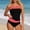c01Orange, variant on Swimsuits for Women Two Piece Strapless Bandeau Bathing Suits Tops Full Coverage Color Block Swim Suits Trendy Red M