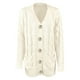thumbnail image 1 of Chaquetas y abrigos casuales con capucha sin mangas para mujer, cárdigans de punto de color liso, suéteres holgados de manga larga con bolsillos y botones, abrigo, blusa de poliéster para mujer, 1 of 4