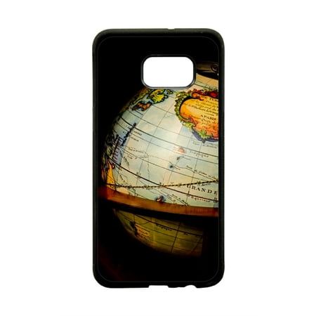 Glyde Phone - Vintage Style Globe Design Black Plastic Protective Phone Case That Is Compatible with the Samsung Galaxy s6