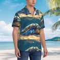 thumbnail image 2 of Lsque Sunshine Underwater Sand Turtle pattern Hawaiian Shirt for Men, Unisex Summer Beach Casual Short Sleeve Button Down Shirts-Large, 2 of 9