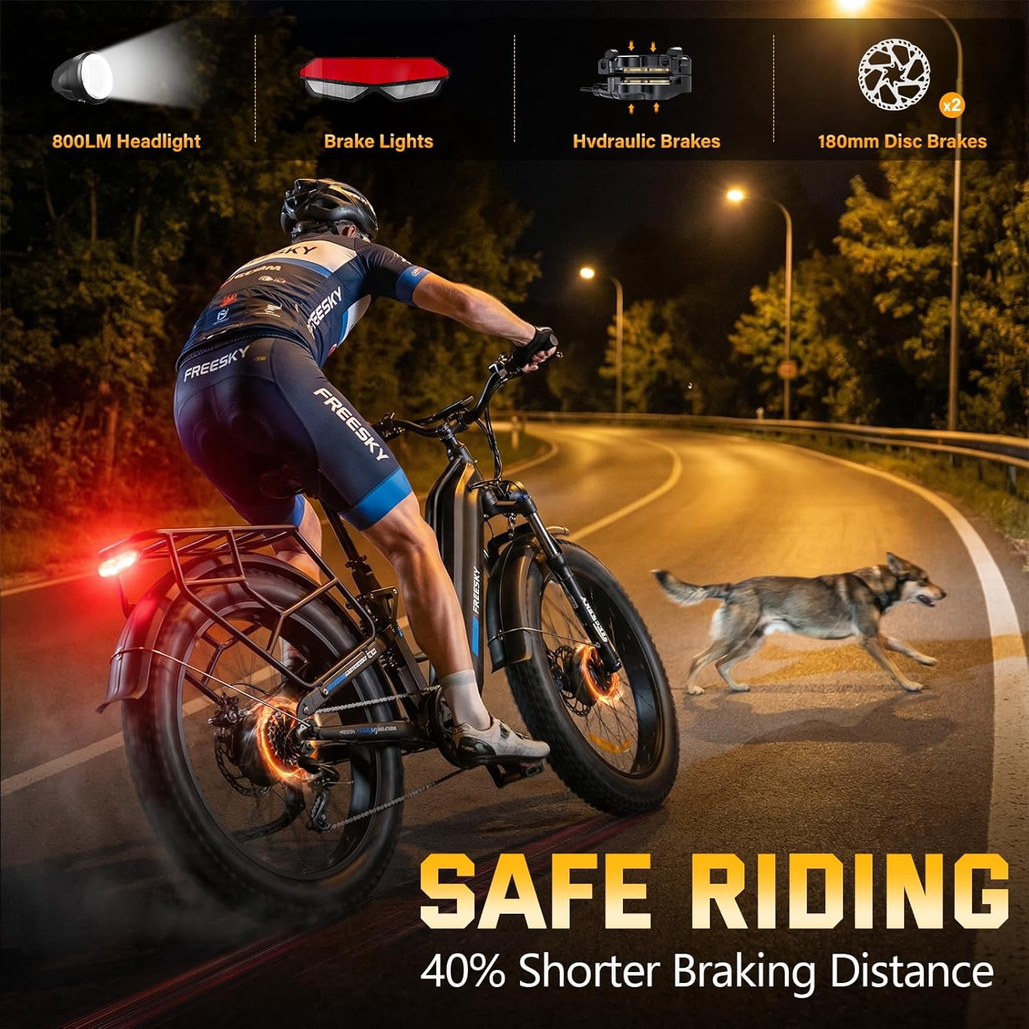 FREESKY Ranger AIR Dual Motor 3500W Electric Bike for Adults, 200NM Fast Ebike, 105 Miles Long Range Full Suspension 26" Fat Tire Electric Mountain Bicycle for Hunting Commuting Off-Road