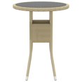 thumbnail image 2 of vidaXL 3 Piece Garden Dining Set Poly Rattan Beige, 2 of 4