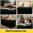 thumbnail image 6 of decorUhome Spandex Tablecloth, Fitted Stretch Table Cloth for 6FT Rectangle Tables, Waterproof Washable Table Cover for Event, Wedding, Banquet & Parties (Black, 72Lx30Wx30H Inch), 6 of 8