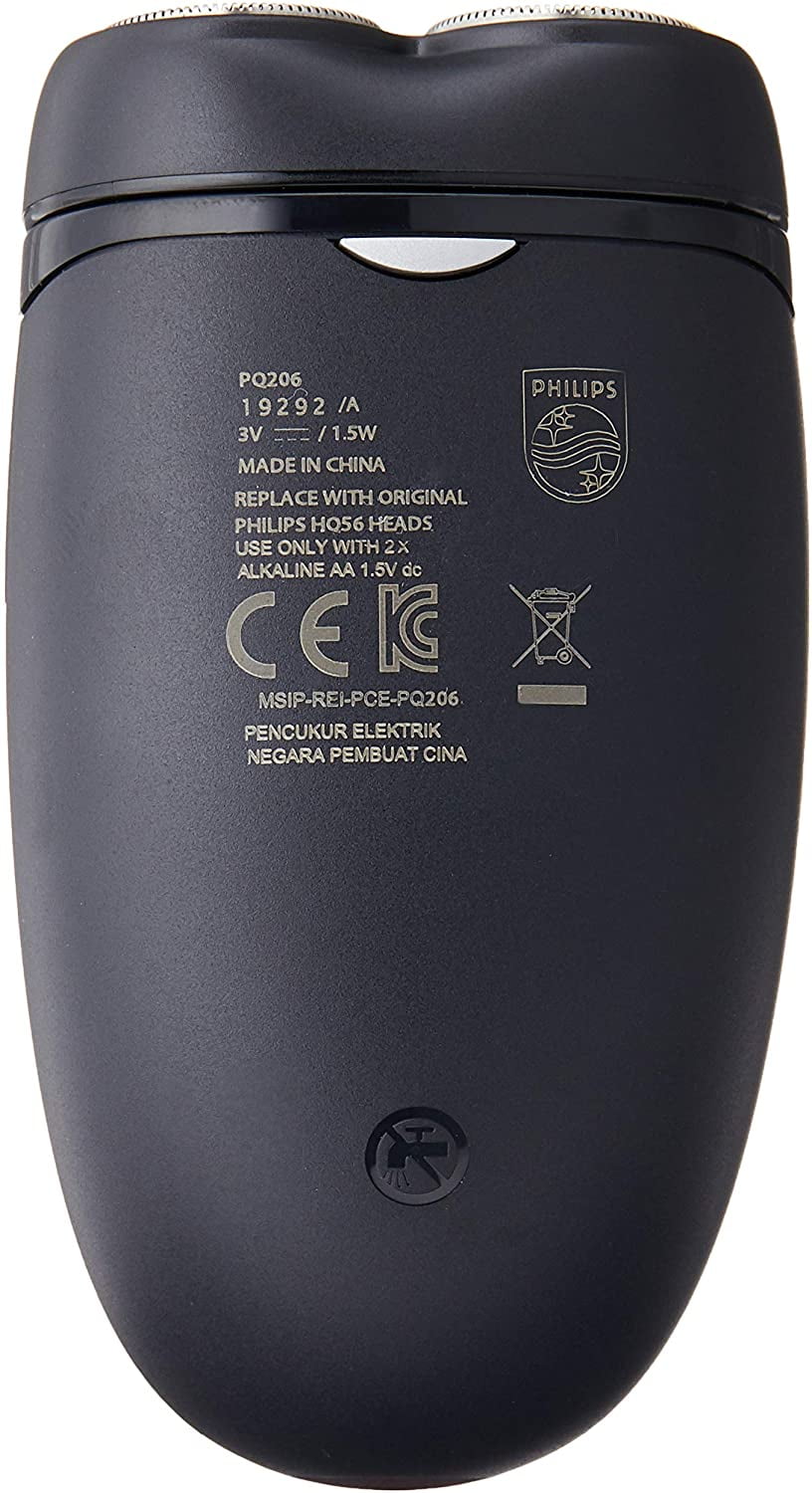Philips PQ206 Electric Shaver Battery Powered Face Travel Wet & Dry Shave for Men