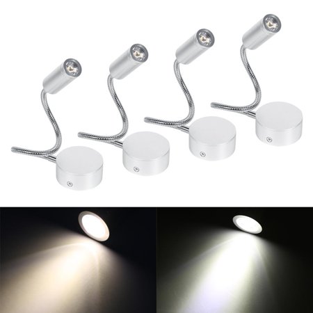 Reading Lamp Wall Yosoo Led Wall Lamp,AC85-265V 1W/3W Cool/Warm White Led Bed Lamp Reading Working Light With Flexible Gooseneck,Led Bed Lamp, Modern Wall Lamp ()