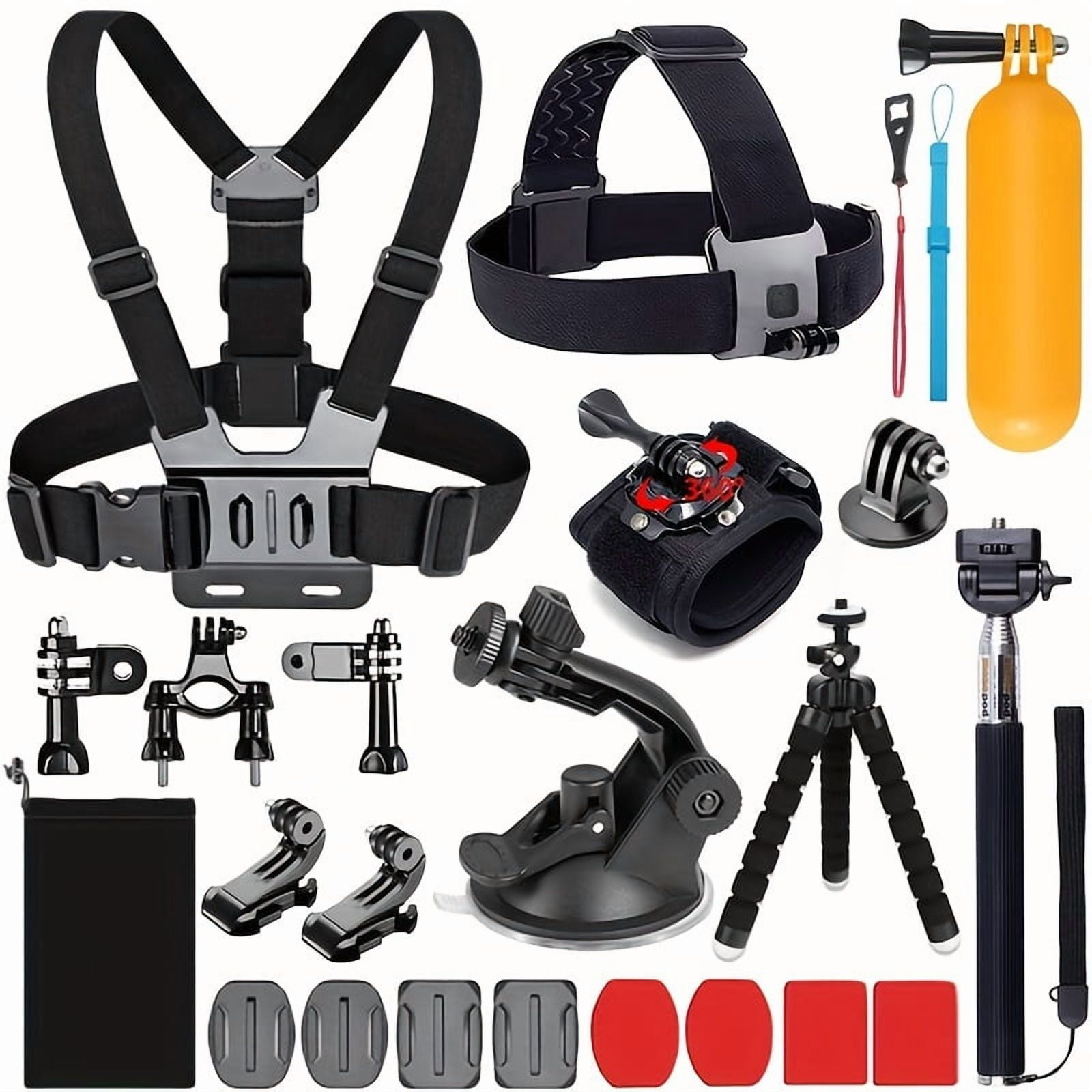 21-in-1 Action Camera Accessories Kit - Compatible With GoPro Hero12 11 10 9 8 7 6 5 4, Session, Fusion, Silvery White, Insta360, DJI, SJCAM, APEMAN, AKASO And Other Cameras Accessories