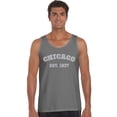 thumbnail image 1 of LA Pop Art Men's Word Art Tank Top - Chicago 1837, 1 of 2