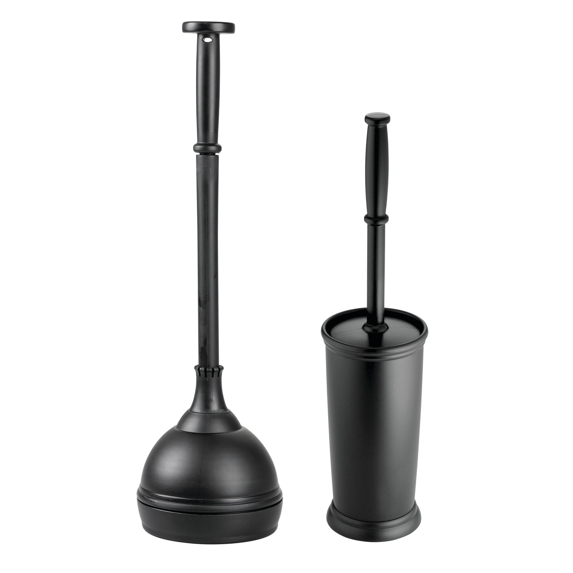 Cover Bathroom Set mDesign Compact Plastic Toilet Bowl Plunger Bronze 2 Pack 