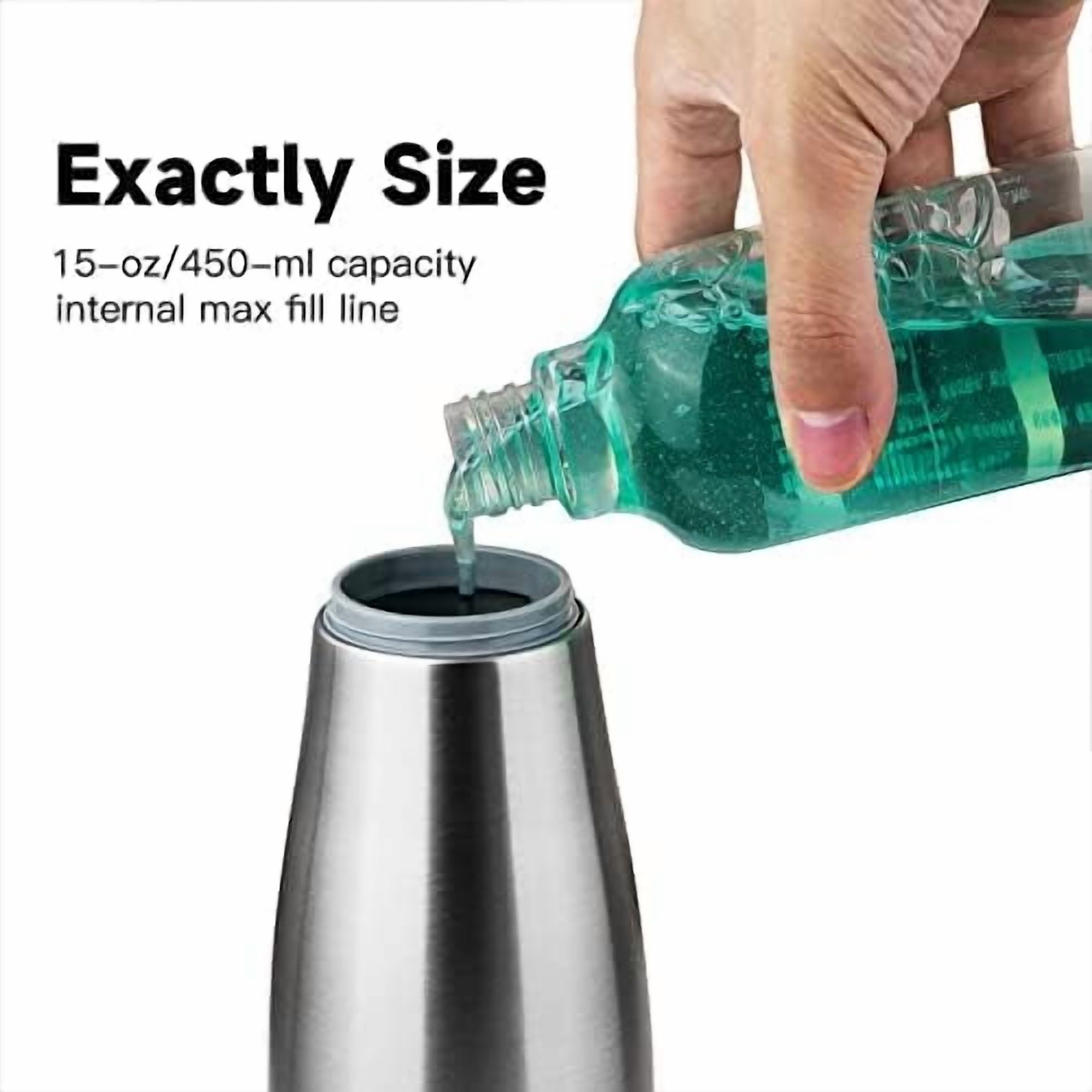 15fl.oz Stainless Steel Liquid Soap Dispenser for Dish and Hand Soap