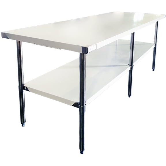 NSF Certified Stainless Steel Work Table with Undershelf – 84''W x 30''D x 34''H Commercial Kitchen Prep Table