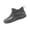 Gray, variant on Ankle Rain Boots, Waterproof Low Cut Ankle Rain Boots Casual Outdoor Strolling, Aerodynamic Side Striped Footwear Holiday Travel Wearing, Flexible Rubber Working Shoes, Black 7