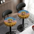 thumbnail image 3 of ZUXONGSY Sunflower Highland Cow Circle Stool Cover Size M 2 Pack Round Seat Cover with Elastic Bottom Round Stool Dust Covers 13-15 Inch Dust Protective Cover 4 of July Decor, 3 of 6