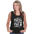 thumbnail image 3 of Cat Loving Introverts Funny Party Tank Top Tee Shirt Women Brisco Brands S, 3 of 5
