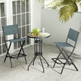 thumbnail image 2 of Costway Set of 2 Outdoor Bar Chair Folding Bar Height Stool with Metal Frame Blue, 2 of 7
