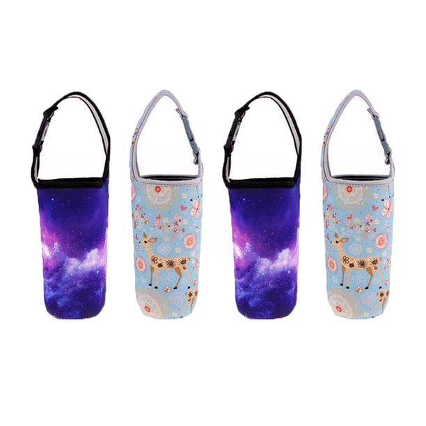 4 fundas para vasos, fundas para bebidas, para viajes al aire libre y pesca. violeta y azul