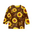 thumbnail image 5 of Girls Cute Summer Tops Size 10-12 Soft Casual 3/4 Sleeve Crew Neck Girls Shirts Funny Daisy Printed T-Shirts Girls Clothes Blouse T-Shirt Saffron 11-12 Years, 5 of 5