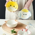 thumbnail image 4 of Feeding Bowl, Ceramic Bowl Cute Cartoon Animal Shape Rice Bowls Reusable Dinner Tableware Feeding Bowl for Serving Soup Cereal Pasta Ice Cream, 4 of 7