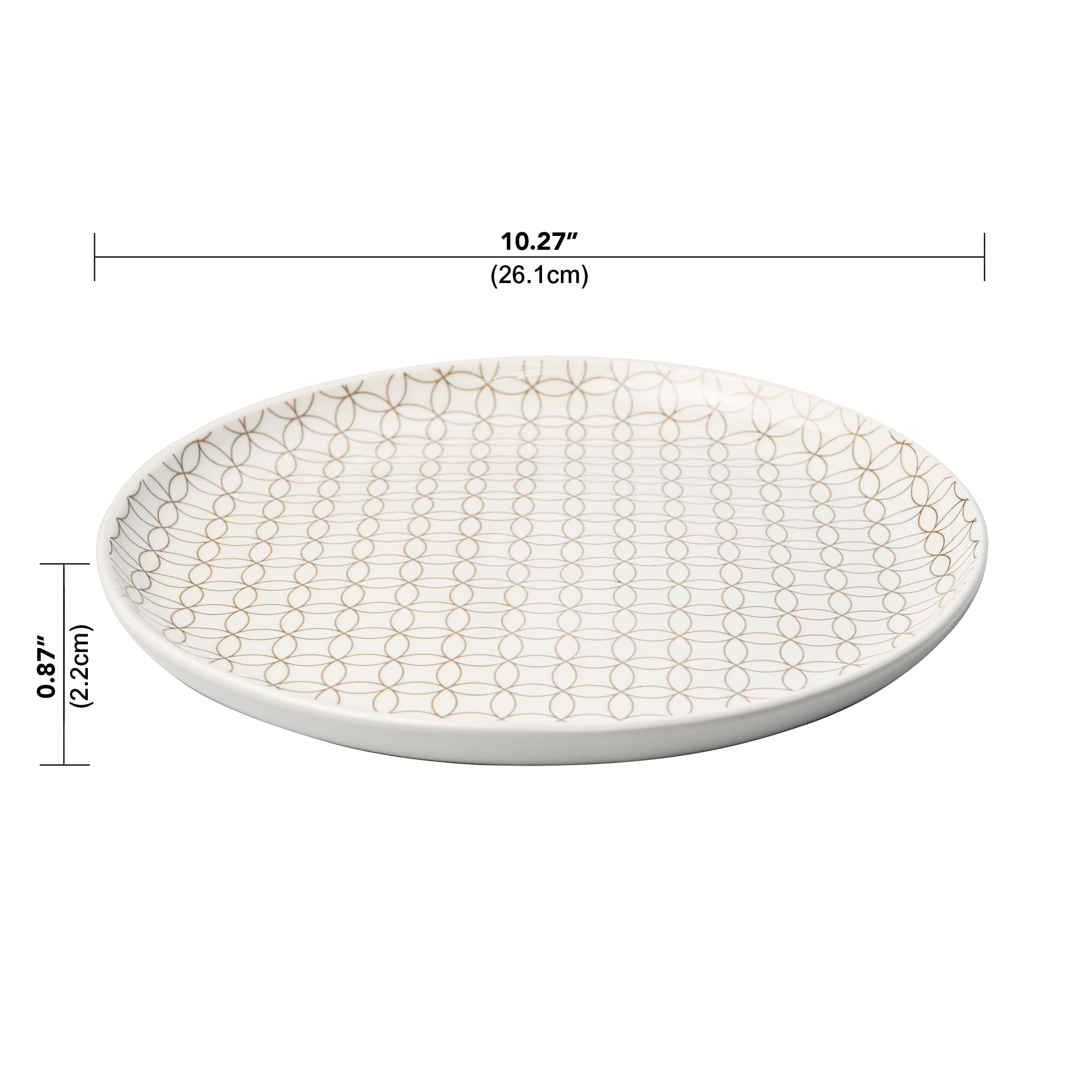 Mainstays Alessandra Brown 4-Pack Stoneware Dinner Plate Set