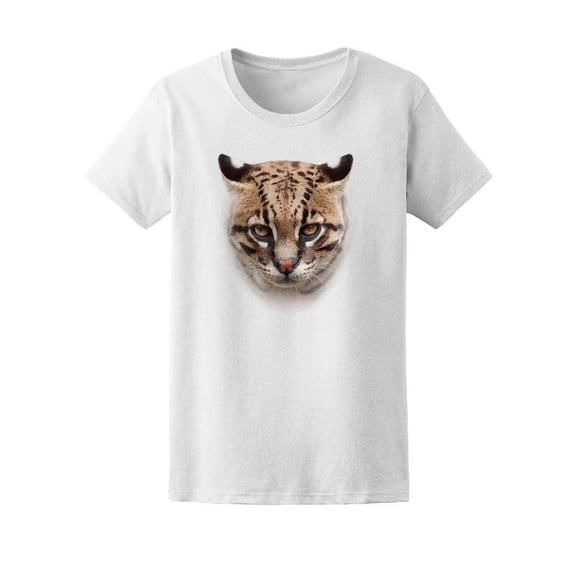 Beautiful Ocelot Cat Graphic T-Shirt Women -Image by Shutterstock, Female x-Large
