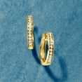 thumbnail image 2 of Ross-Simons 0.25 ct. t.w. Diamond Hoop Earrings With Beaded Edge in 18kt Gold Over Sterling, Women's, Adult, 2 of 5
