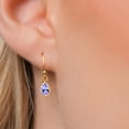 thumbnail image 3 of Gem Stone King 14K Yellow Gold Blue Tanzanite Earrings for Women | 0.89 Cttw | Gemstone December Birthstone | Pear Shape 6X4MM, 3 of 6