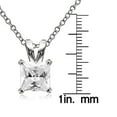 thumbnail image 2 of Sterling Silver 4ct Cubic Zirconia 9mm Square Solitaire Necklace, 2 of 2