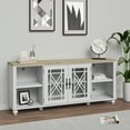 thumbnail image 2 of FESTIVO Vintage TV Stand with Carved Doors for Large Size TV 70"W x 30"H x 15.5"D - Grayish-white, 2 of 6