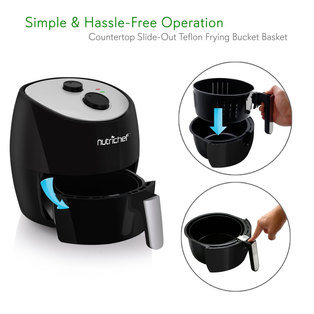 NutriChef PKAIRFR22 - Electric Air Fryer - Oil-Free Kitchen Air Frying with Non-Stick Fry Basket, 3.0L Capacity