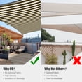 thumbnail image 5 of Yescom 16x16Ft 97% UV Block Square Sun Shade Sail Outdoor Patio Pool Garden Yard Lawn Carport Net Awning Coffee+White, 5 of 11