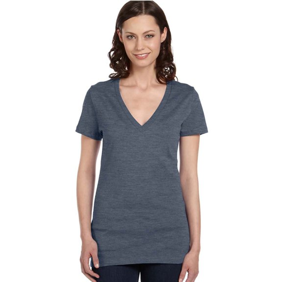 Bella Canvas Ladies' Jersey Deep V-Neck Tee
