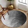 thumbnail image 3 of Round Area Rug 7 Ft, Black Grey Ombre Washable Non-Slip Circle Carpet for Living Room/Bedroom, Coastal Beach Modern Abstract Art Low-Profile Large Runner Mat Collection Rugs for Indoor, 3 of 7