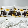thumbnail image 5 of Rustic Cowhide Sheet Set Queen,Sunflower Cow Print Bed Sheet Teens Adult,Farmhouse Highland Cow Bedding Set,Farmhouse Animal Floral Fitted Sheet + Flat Sheet + 2 Pillowcases, 5 of 6