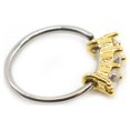 thumbnail image 3 of Bendable Hoop Ring With 3 Lined CZ Surgical Steel 20g, 3 of 3